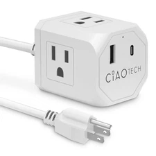 Extension Cord - Portable and Compact Extension Cord with Multiple Outlets -