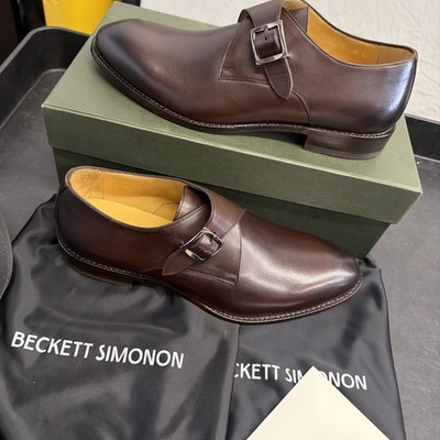 Beckett Simonon Leonard Single Monkstraps Brown Leather Size 10