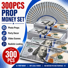 100 Dollar Bills Prop Motion Picture Money 30,000 Total Fake Cash Movie Props