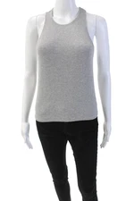 Michael Stars Womens Cotton Ribbed Knit Sleeveless Tank Top Gray Size L