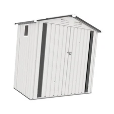 6X3.6FT Metal Storage Shed,Tool Shed with Peaked Roof Waterproof with Clear