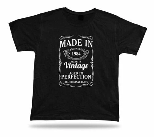 Bedruckt T-Shirt Hergestellt IN 1984 Happy Geburtstagsgeschenk Idee Unisex - Bild 1 von 1