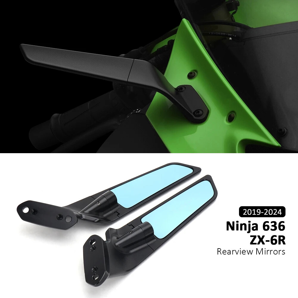 mirei.ページ For Kawasaki Ninja 636 ZX-6R ZX6R 19-24 Wind Rear View Mirrors