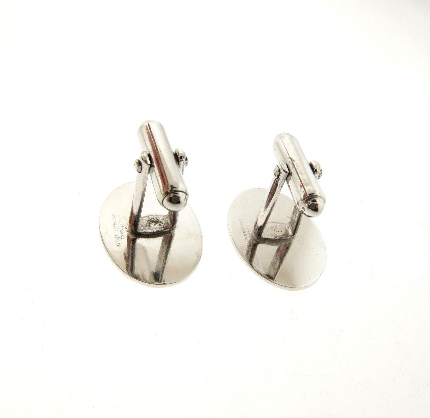 Anson Sterling Silver Cuff Links 23 mm oval 9 gra… - image 4