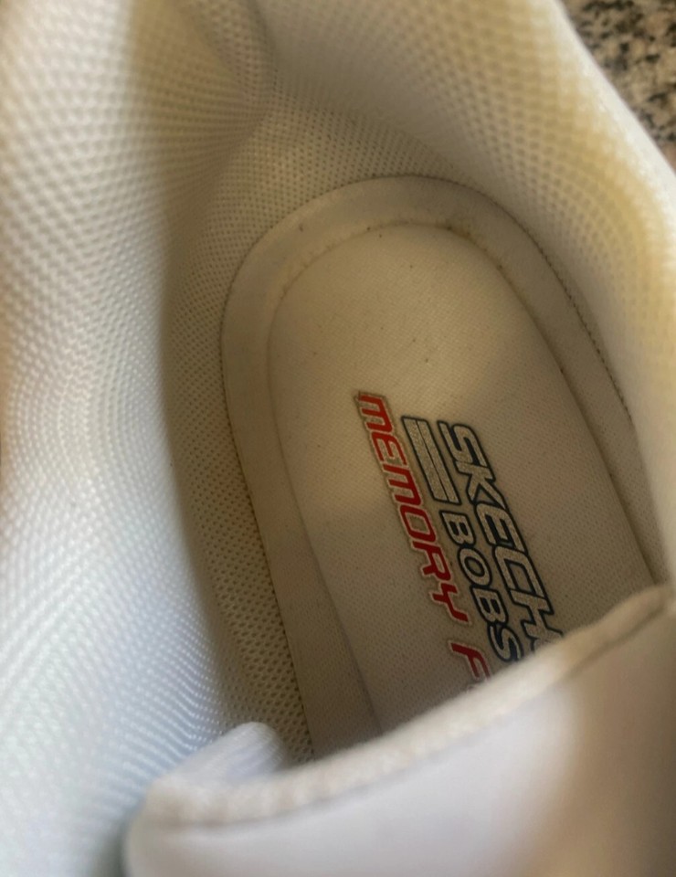 White Sketchers Memory Foam Women Trainers UK Size 5 eBay