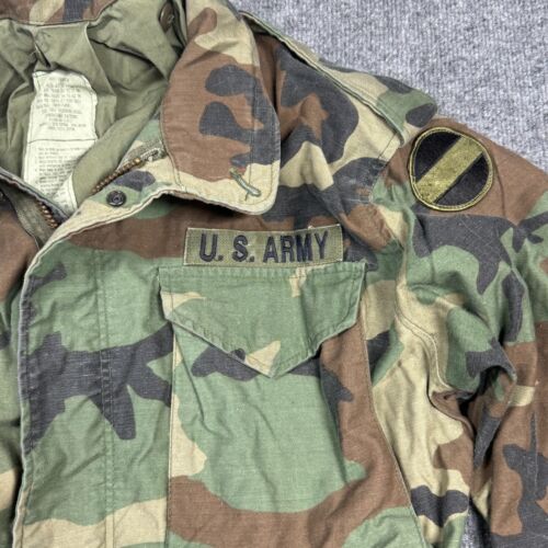 Army Cold Weather Field Jacket M65 Coat Woodland Camo US Military Small Regular - Picture 3 of 10