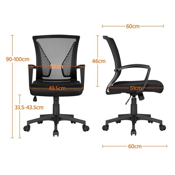 2pcs Office Chair Desk Chair Swivel Computer Chair Height Adjustable