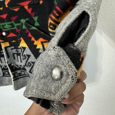 70s Pendleton High Grade Navajo Blanket Jacket Mens M Wool Sherpa