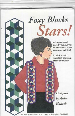 VINTAGE FOXY BLOCKS PATTERN ''STARS'' PATCHWORK STARS BY WEAVING 1995