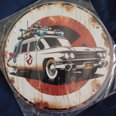 8" Round Metal Sign Man Cave Garage Bar Gas Station Wall Art Ghost ...