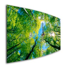 BM Wanduhr 50 cm x 25 cm leises Uhrwerk Quarzuhrwerk 7371-1a Wald Natur Sonne