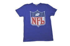 Junk Food Mens NFL Shield Distressed Cracked Print Blue Tee Shirt New S, M, L