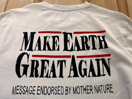Chnge Long Sleeve Ivory Tshirt Make Earth Great Again Graphics - Unisex Men's S - Picture 10 of 12