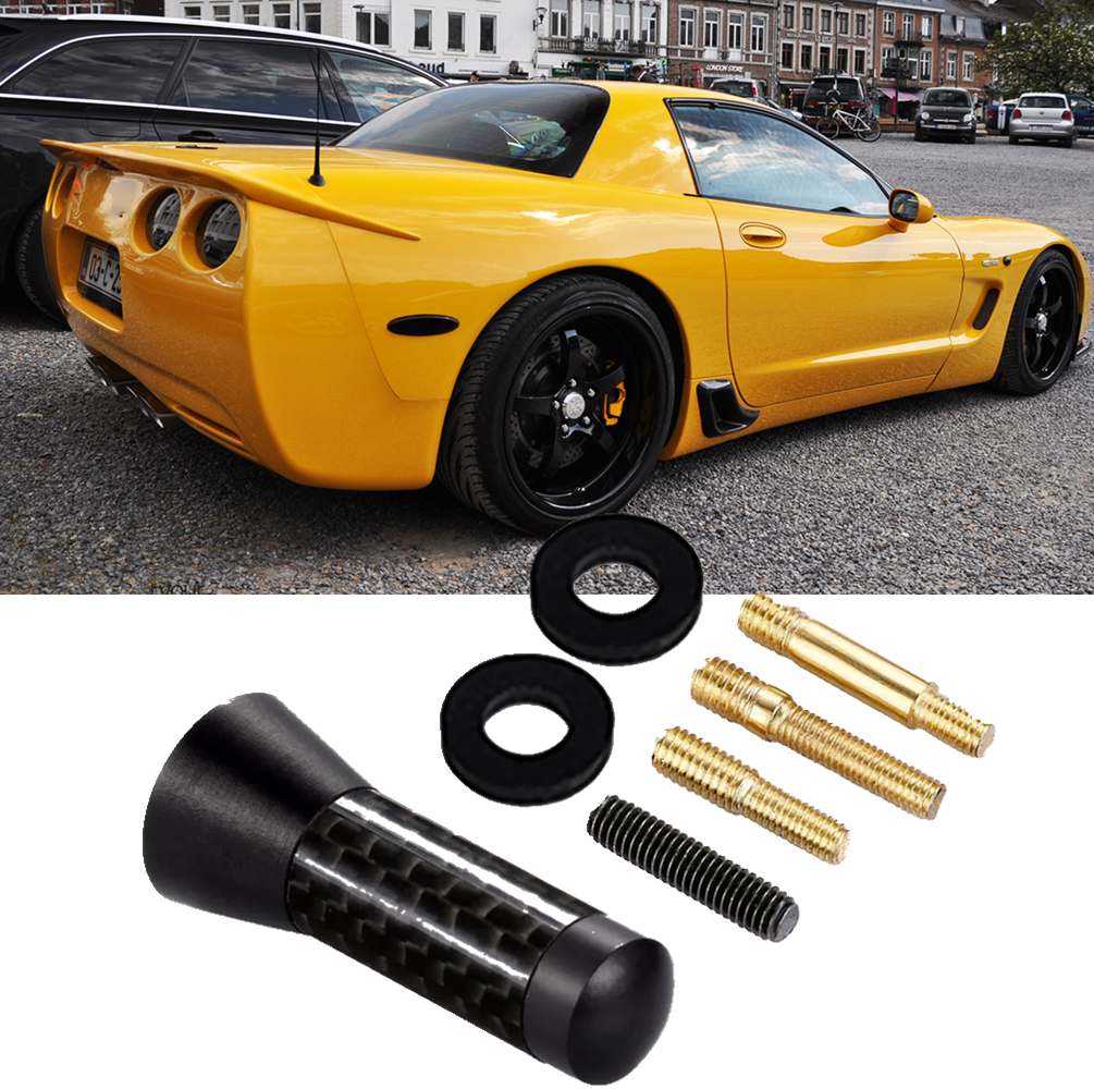 1.4" Short Carbon Black Fiber Antenna Radio AM/FM For Chevy Corvette C5