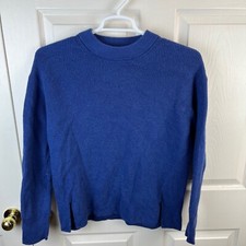 Women's Lululemon Merino Wool Blend Pullover Crewneck Sweater Blue Size 6