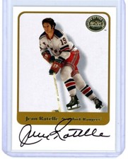 2001 Fleer Greats of the Game Hockey Autograph Jean Ratelle