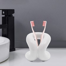 Creamy White Ceramic Holder Stand Modern Toothbrush Holder Makeup Brush Holder