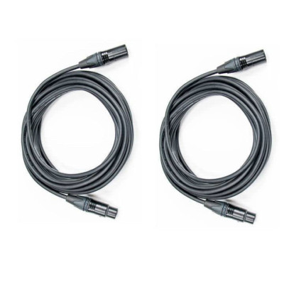2 Mic XLR Cables Ultra Quiet Quality Hand Built 50 ft w/Neutrik
