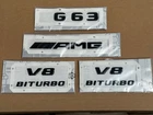 Mercedes-Benz W463 Genuine BLACK G63 AMG V8 BITURBO Emblem Badge Decal Set NEW