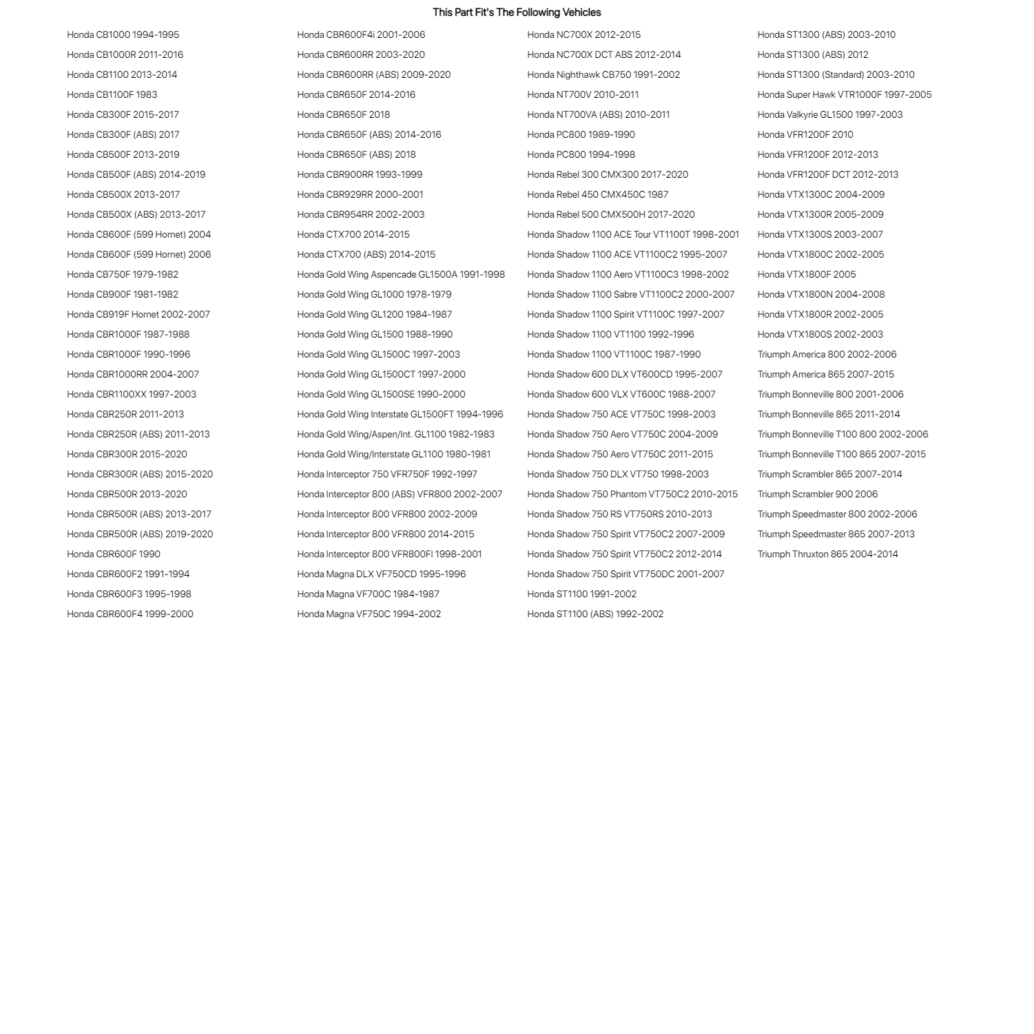 Tusk Steering Stem Bearing Kit For HONDA ST1100 (ABS) 19922002 eBay