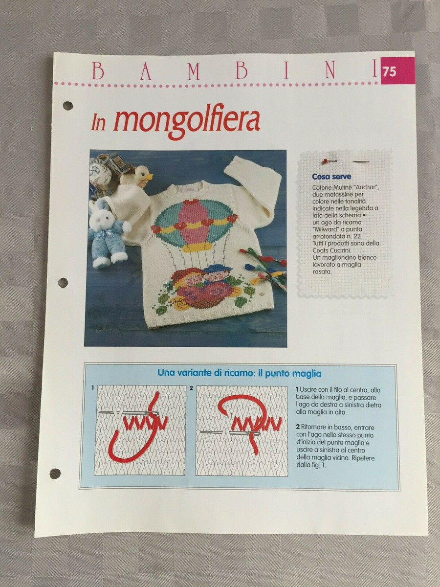 Maglia Rasata Ricamo Punto Croce Ricami Su Copertina Ai Ferri MANI