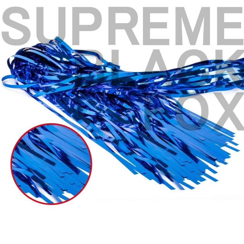 3 Metallic Blue Foil Fringe Curtain Backdrop Party Decor Photo Support 3ft x 8ft - Image 3 of 4