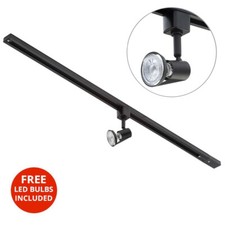 Litecraft 1-3 M Track Light With 1-6 Three Style Spotheads & LED Bulbs - Black  