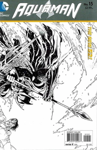 Aquaman #15 1:25 Eddy Barrows B&W Variant DC New 52 2011