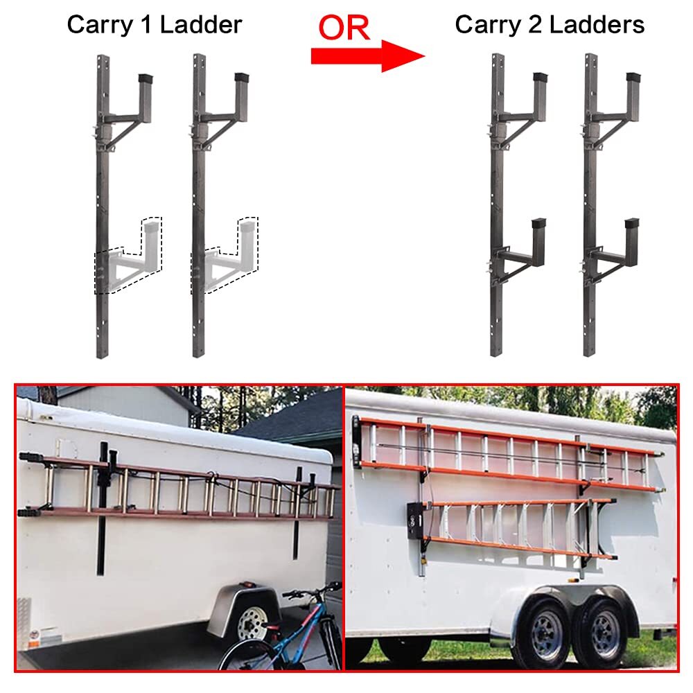 Ladder Rack Cleating Ladder Rack Adjustable Trailer - Steel Side Mount For 2 Ladders (Fits ...