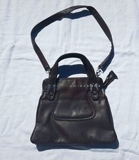 True vintage y2k  baguette bag Tasche Leder Handtasche Umhänge Gurt schoko braun