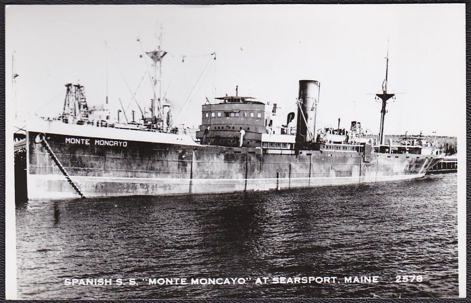 Postal con foto de Searsport, Maine RPPC - S.S. "Monte Moncayo" español #2578