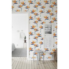 Image of Bird Paradise Removable Light Soft Watercolor Pattern Repositionable wall mural