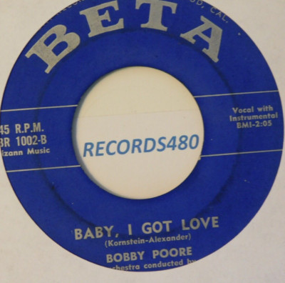 45 Bobby Poore ''Baby, I Got Love/In Your Hands'' Beta BR-1002
