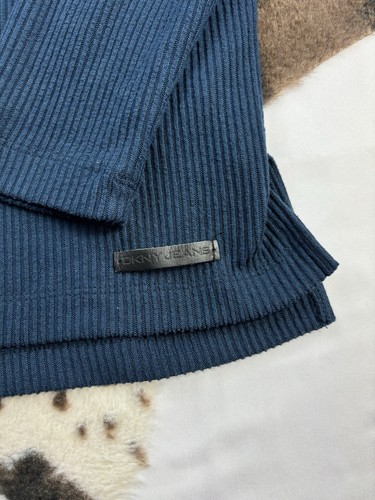 DKNY Jeans Damen blau türkis Polyester Rollkragen Langarm Größe Small - Bild 3 von 6
