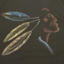 Vintage Sunbelt Pullover Black Native American Chief XL Extra Large Made In USA