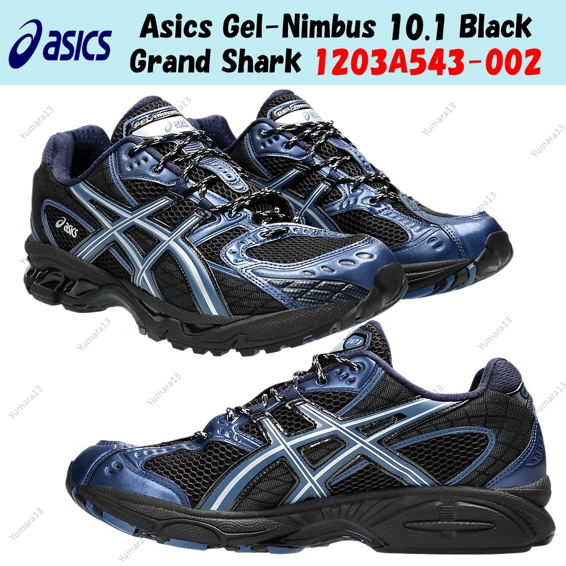 Asics Gel-Nimbus 10.1 Black Grand Shark 1203A543-002 Men's Asics Gel-Nimbus 10.1 Black Grand Shark 1203A543-002 Men's