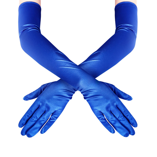 Ladies Long Satin Gloves Opera Costume Bridal Party Prom Wedding Womens Classic - Picture 13 of 19