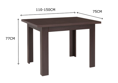 Extending dining table in dark wood colour Small Perfect! Solid CHAIRS Kam02 - Picture 6 of 12
