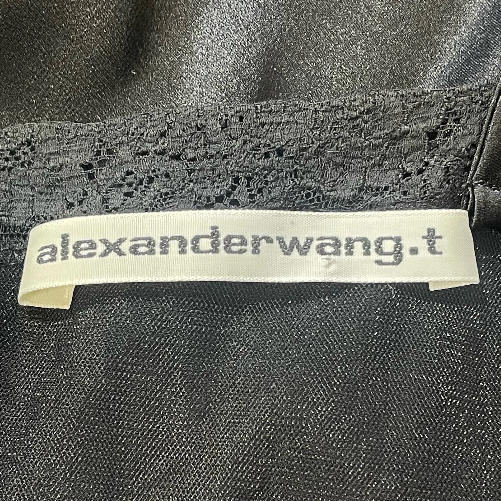 Alexander Wang. Abito slip seta nero T 2