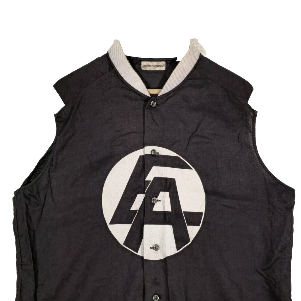 Emporio Armani Shirt Vest Top Sleeveless Men's XL Ramie Vintage Rare Ramie   476 - Image 3 of 4