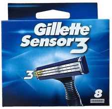 GILLETTE SENSOR3 8 LAME DI RICAMBIO LAMETTE TESTINE RICARICHE RASOIO SENSOR 3