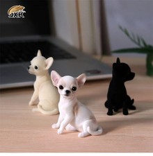 JXK Fluff Chihuahua simpatico cane animale domestico figura mini cucciolo animale modello giocattoli regalo di Natale