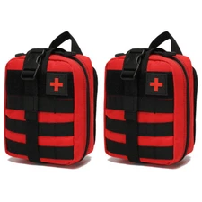 2 PCS Tactical First Aid Kit Medical Molle Rip Away EMT IFAK Survival Pouch Bag