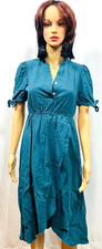 Shein teal blue women Dress 100% Cotton, Size 4, Size S