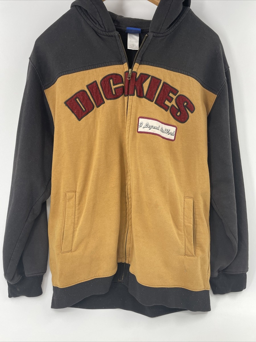 Dickies Vintage Boys Full Zip Sweatshirt Size Large Black Brown Hoodie  Spellout | eBay