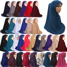 One Piece Muslim Women Hijab Amira Full Cover Head Wrap Long Scarf Cover Islamic