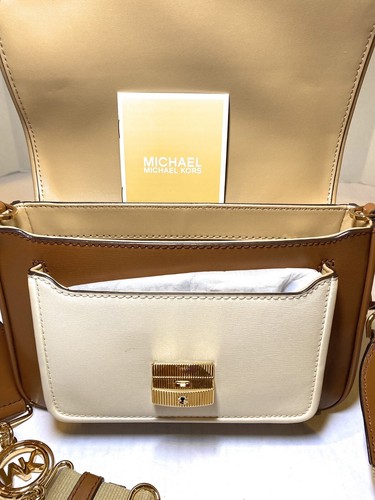 MICHAEL Michael Kors Borsa Messenger Donna Bradshaw Media Cammello Multi - Foto 12 di 16