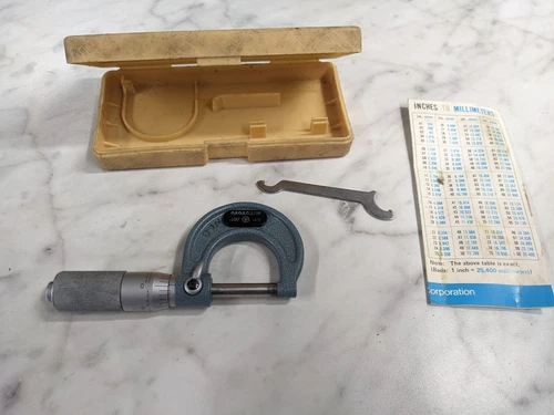 MITUTOYO MICROMETER 0-1" .001" NO 103-127 M115-1" JAPAN PRECISION MEASURING TOOL