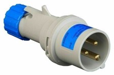 Image of Lewden PM16/1100FPB 16A 2P+E 3 Pin Blue Plug IP44 Commando Caravaning or Camping