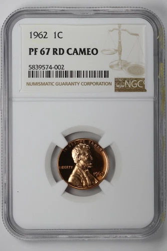1962 Proof Lincoln Memorial Cent NGC PF67 RD Cameo Red 1c CAM